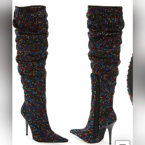 Jeffrey Campbell rhinestone boots size 10 - Picture 4 of 4